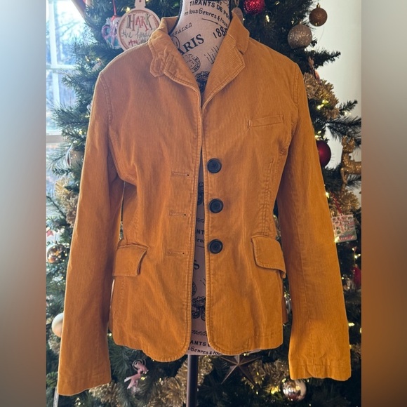 GAP Jackets & Blazers - Gap Mustard Yellow Corduroy Blazer Button Front Pockets Women’s Size 10 Medium